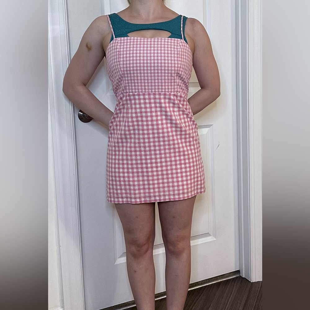 NWT Darling Boutique Pink Gingham Mini Dress